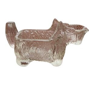 Vintage 1930's Scottie Dog Clear Glass Creamer Post Cereal by L.E. Smith Company